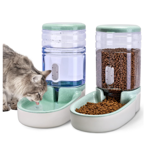 Automatic Dog Cat Feeder and Water Dispenser Gravity Food Feeder